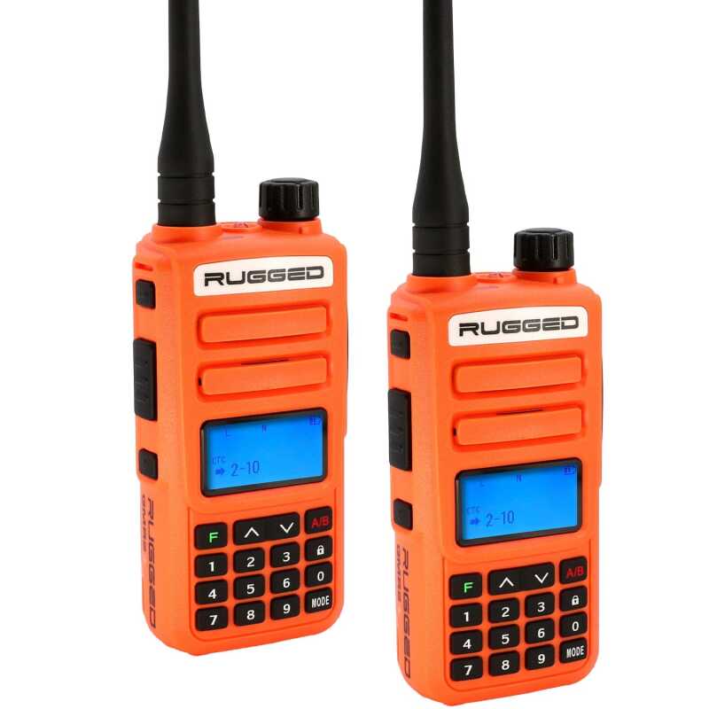 Rugged Radios 2 PACK - Rugged GMR2 PLUS - GMRS / FRS Two Way Handheld Radios Safety Orange - GMR2-PLUS-2-PACK-ORN