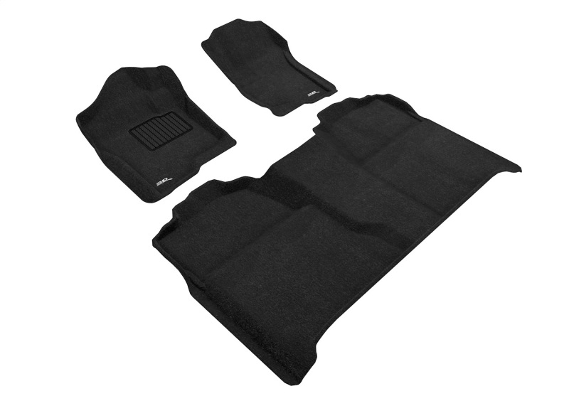 3D Maxpider 07-13 Chevrolet Silverado 1500 Crew Cab Elegant 1st 2nd Row - Floor Mat Set (Black) - L1CH04704709