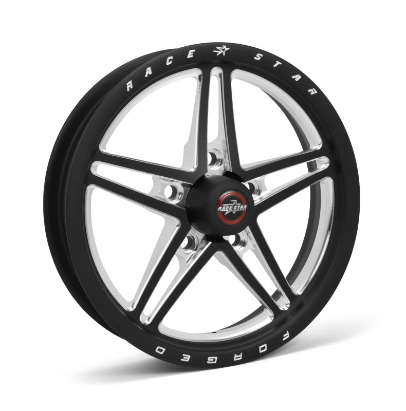 Race Star 63 Pro Forged 15x3.50 Lug Mount 5x4.75 BC / 1.75in. BS Wheel - Black Anodized/Machined - 63-53547172B