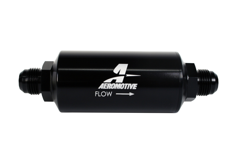 Aeromotive In-Line Filter - (AN -10 Male) 40 Micron Stainless Mesh Element Bright Dip Black Finish - 12388