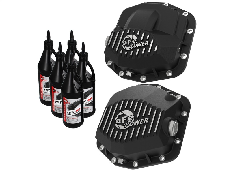 aFe Pro Series Front and Rear Diff Cover Kit w/ Oil 2018+ Jeep Wrangler (JL) V6 3.6L (Dana M220) - 46-7100AB
