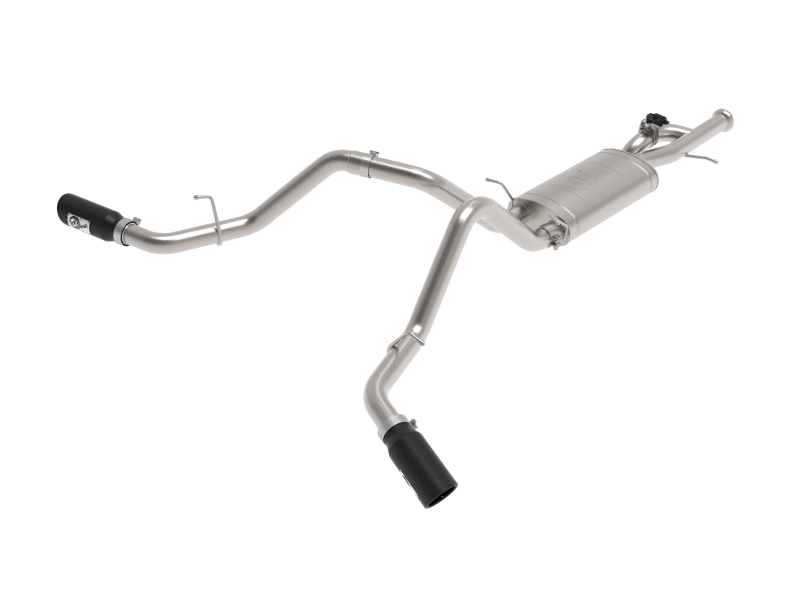 aFe Gemini XV 3in 304 SS Cat-Back Exhaust w/ Cutout 09-18 GM Trucks 4.3L/4.8L/5.3L w/ Black Tips - 49-34133-B