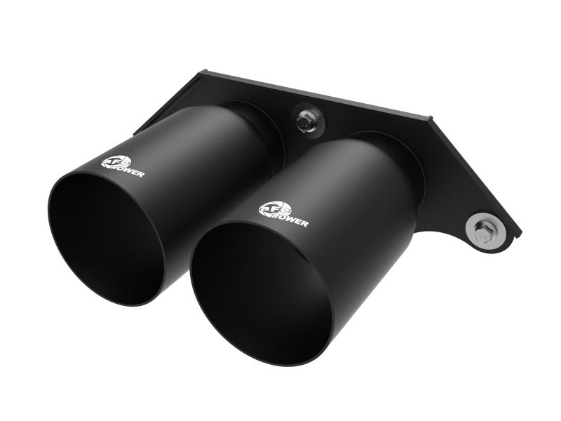 aFe Power Mach Force Xp 4in 304 SS Bolt-On Exhaust Tips Satin Black 14-19 Porsche 911 GT3 3.8L/4.0L - 49C36435-B