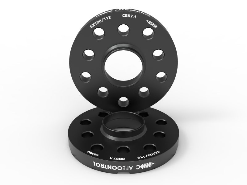 aFe CONTROL Billet Aluminum Wheel Spacers 5x100/112 CB57.1 18mm - Volkswagen/Audi - 610-611003-B