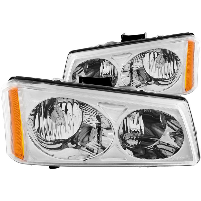 ANZO 2003-2006 Chevrolet Silverado 1500 Crystal Headlights Chrome - 111010