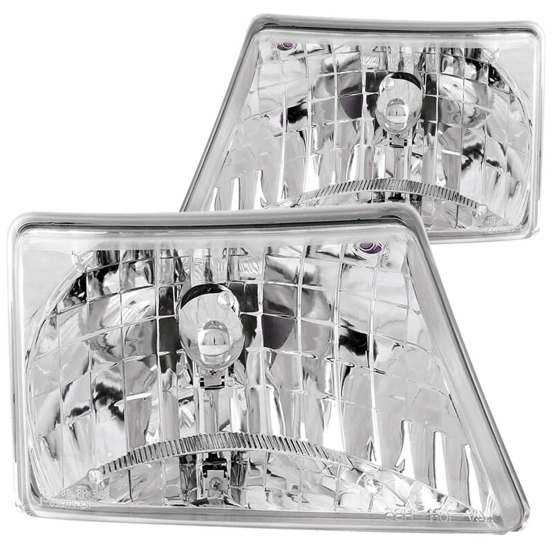 ANZO 1998-2000 Ford Ranger Crystal Headlights Chrome - 111037
