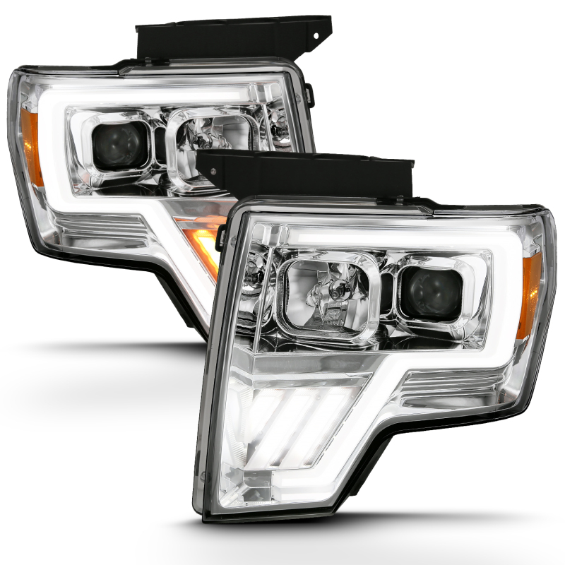 ANZO 2009-2013 Ford F-150 Projector Light Bar G4 Switchback H.L. Chrome Amber - 111470