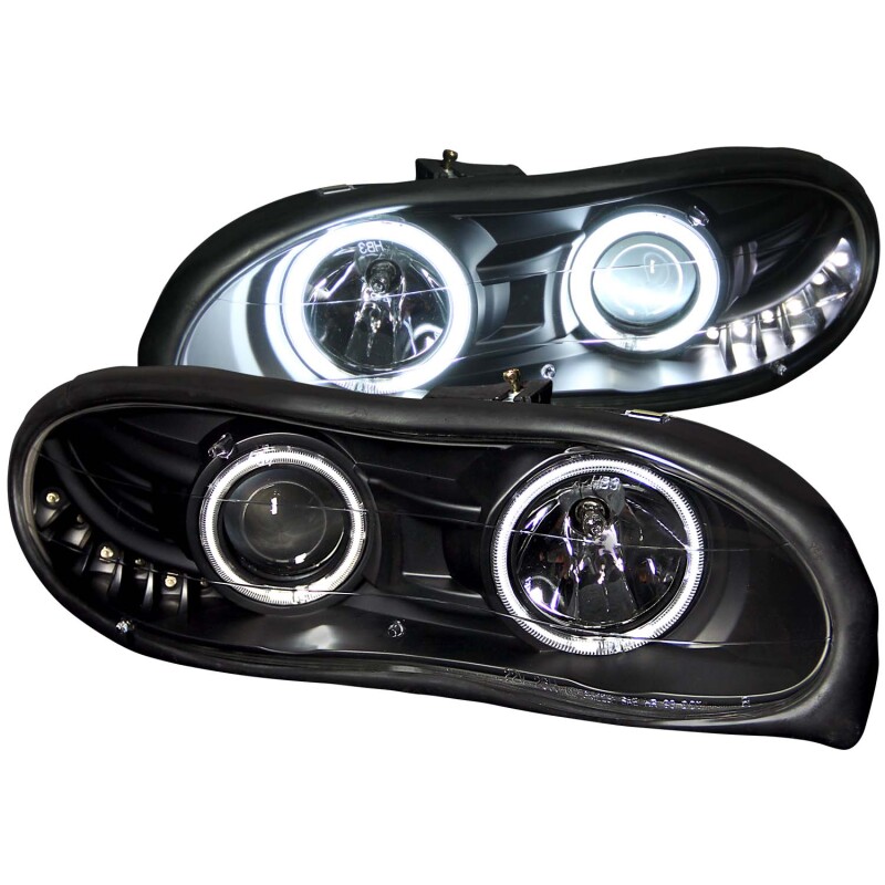 ANZO 1998-2002 Chevrolet Camaro Projector Headlights w/ Halo Black - 121160