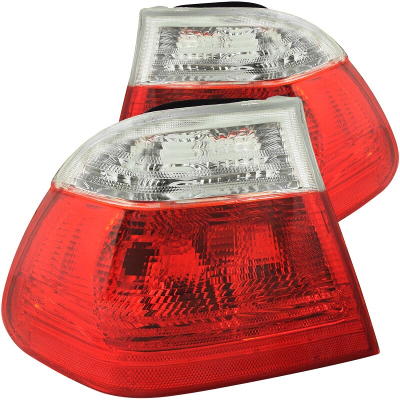 ANZO 1999-2001 BMW 3 Series E46 Taillights Red/Clear - 221218