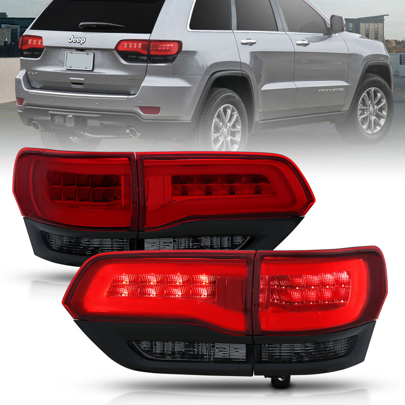 ANZO 2014-2016 Jeep Grand Cherokee LED Taillights Red/Smoke - 311269
