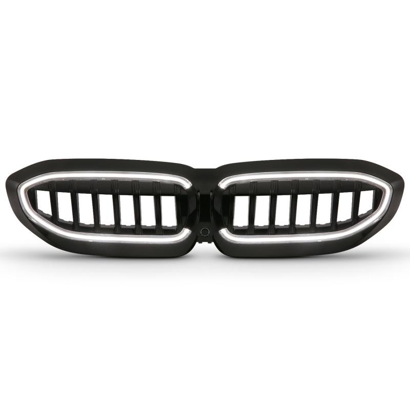 Anzo 19-22 BMW 3 Series Black Housing Full LED Front Grille w/ Initiation & Running Light - 901027
