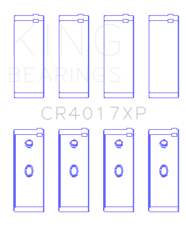King Opel 1.6L/1.8L/2.0L/2.4L (Size .026) Connecting Rod Bearings (Set of 4) - CR4017XP.026