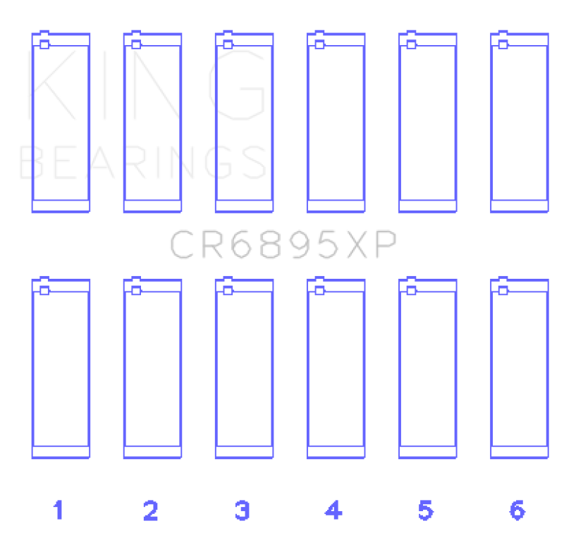 King Ford Ecoboost 3.5L V6 pMaxBlack Coated Connecting Rod Bearing Set - Size +0.25mm - CR6895XP0.25