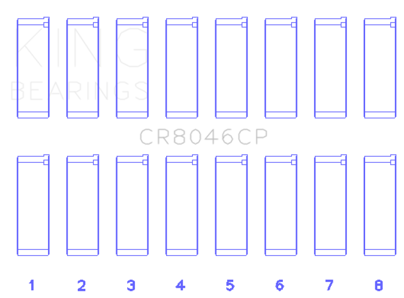 King Engine Bearings Porsche M 48.00/M 48.50 (Size +0.25mm) Connecting Rod Bearing Set - CR8046CP0.25