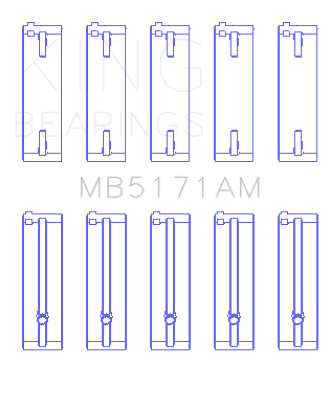 King Mazda FS-DE L4/FP L4/FS L4  DOHC 16 Valve  (Size +0.25) Main Bearing Set - MB5171AM0.25