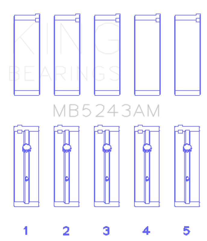 King Nissan SR20DE (Size 0.5mm) Performance Main Bearing Set - MB5243AM0.5