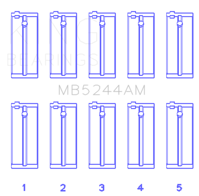 King Honda 91CI/1.5L D15A2/D15A3/D15B1/D15B2/D15B7/D15B8/D15Z1 (Size +0.25) Main Bearing Set - MB5244AM0.25