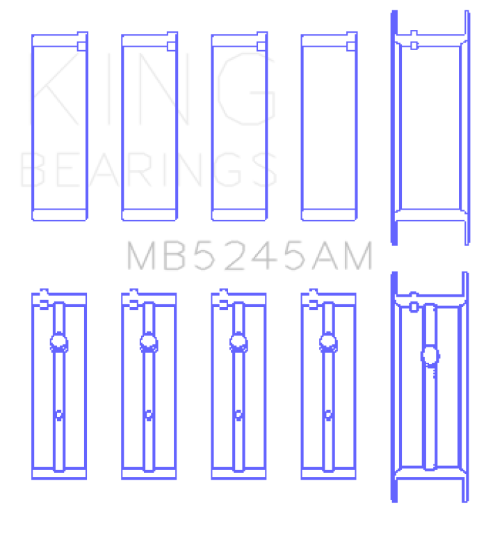 King 91-04 Nissan 146CI/2.4L KA24DE L4 / 89-97 146CI/2.4L KA24E L4  (Size STD) Main Bearing Set - MB5245AM
