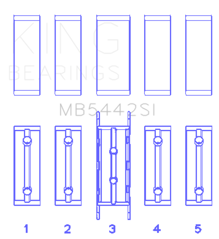 King Ford/Mazda Duratec 2.0/2.3 DOHC (Size 0.25) Silicon Bi-Metal Aluminum Main Bearing Set - MB5442SI0.25