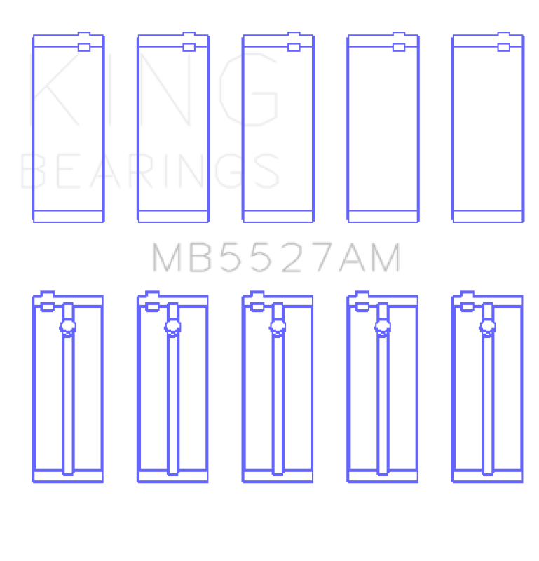 King Engine Bearings Toyota 4A-Fe/5A-Fe/7A-Fe (Size +0.75mm) Main Bearing Set - MB5527AM0.75