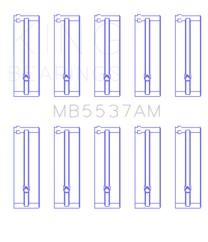 King Ford/Kia/Mazda DOHC 16 Valve/SOHC 8 Valve/SOHC 16 Valve (Size +0.25) Main Bearing Set - MB5537AM0.25