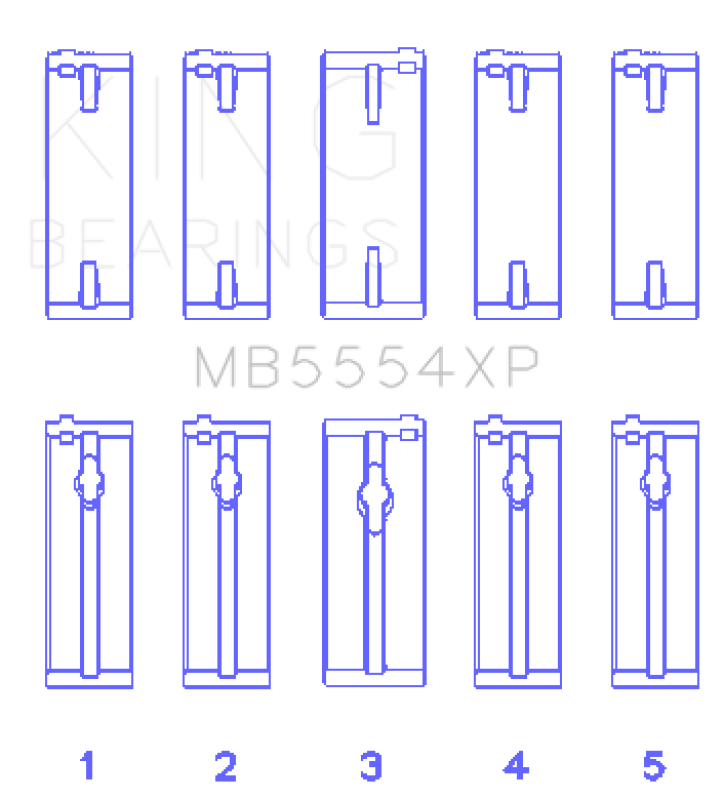 King Toyota 3SGTE (Size 0.025mm) Performance Main Bearing Set - MB5554XP.026