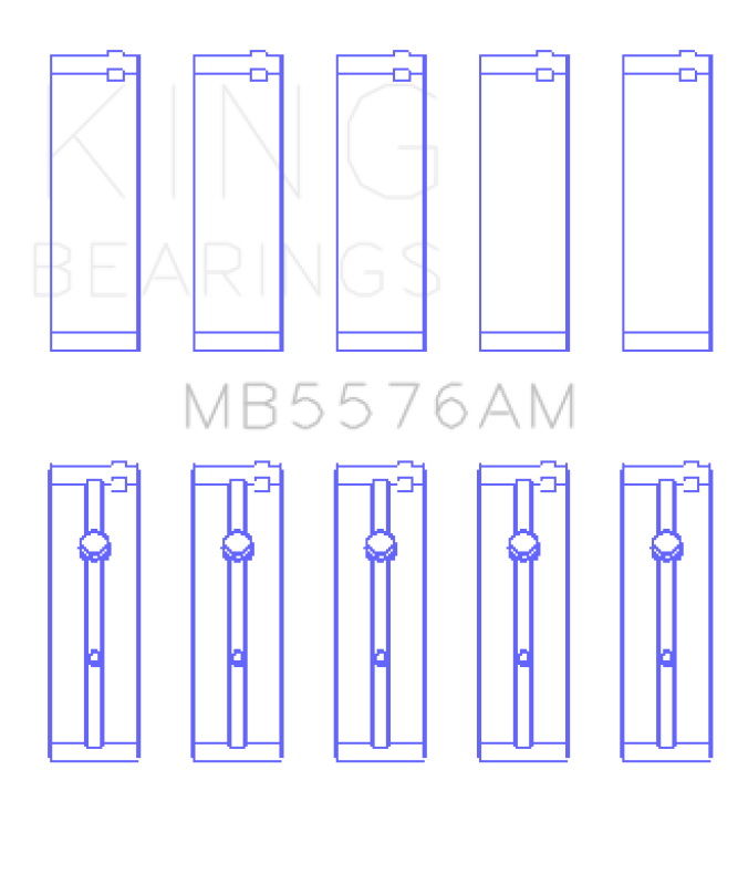 King Engine Bearings Ford J4B/J4C (Size +0.50mm) Main Bearing Set - MB5576AM0.5