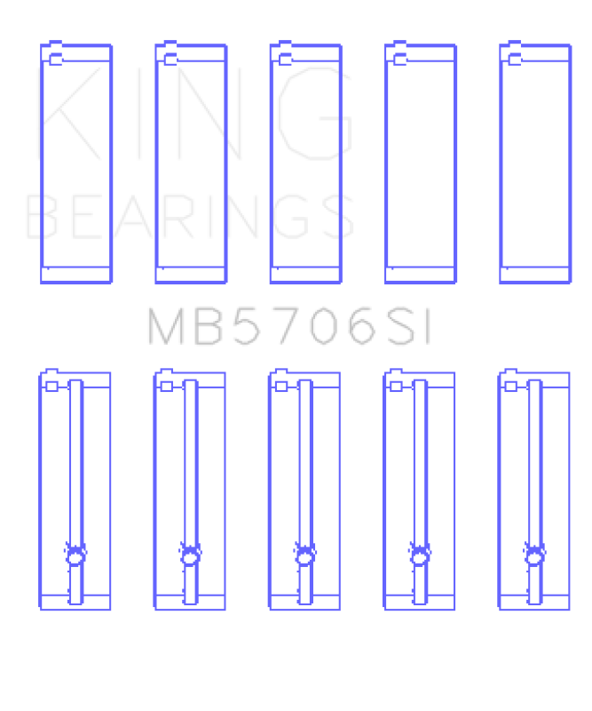 King Hyundai i30 G4FC (Size +0.25mm) Main Bearing Set - MB5706SI0.25