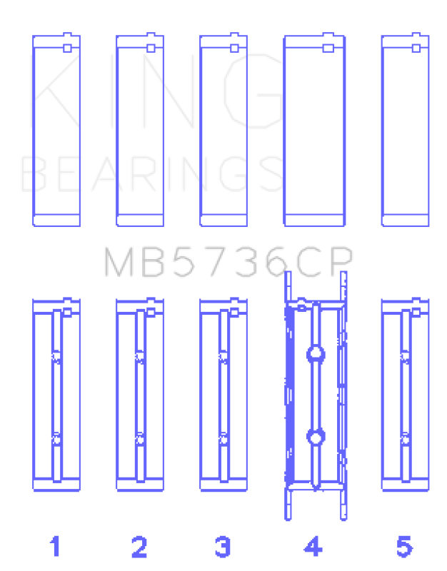 King Ford Powerstroke 6.0L/6.4L Diesel (Size +0.026mm) Crankshaft Main Bearing Set - MB5736CP.026