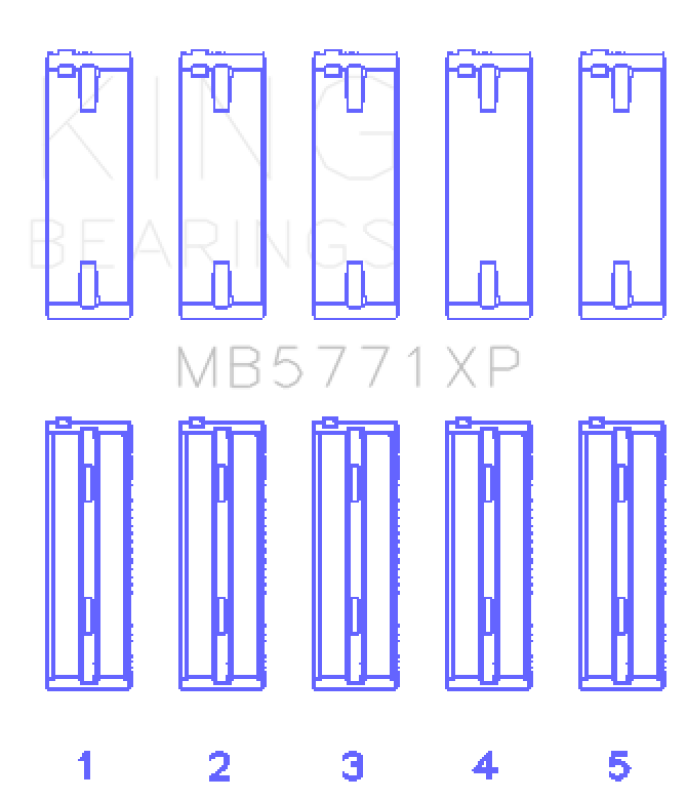 King Hyundai G4KF Main Bearing Set - Size +0.25mm - MB5771XP0.25