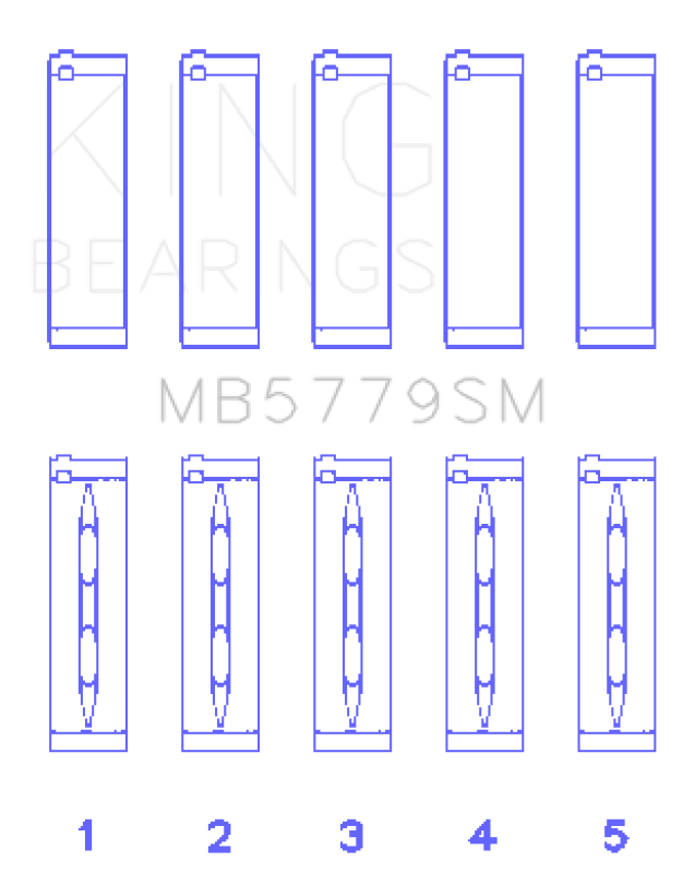 King Engine Bearings Audi CDaa/CDha/CDhb/CDab (Size +0.25mm) Main Bearing Set - MB5779SM0.25