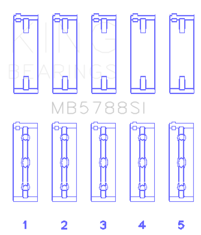 King Engine Bearings Suzuki J24B (Size +0.50mm) Main Bearing Set - MB5788SI0.5