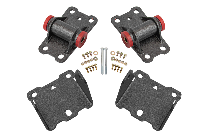 BMR 78-87 G-Body Motor Mount Kit Upper & Lower Poly - Black Hammertone - MM460H