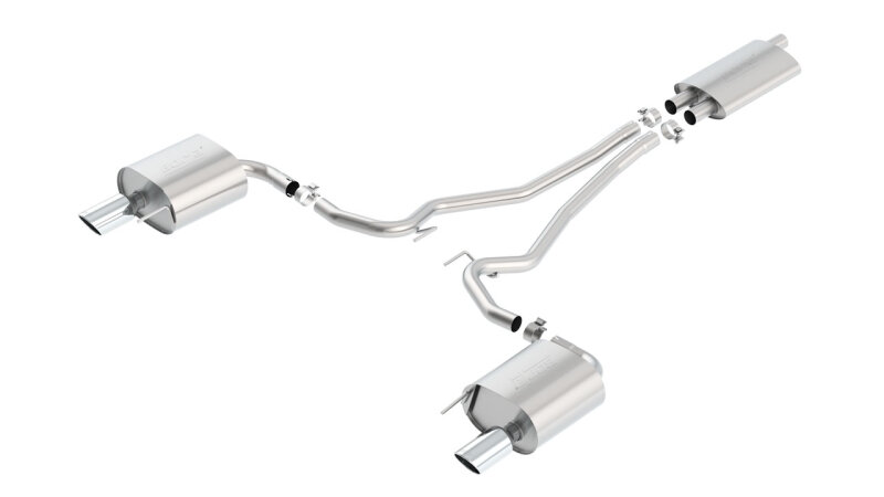 Borla 15-16 Ford Mustang EcoBoost 2.3L AT/MT EC-Type Cat Back SS Single Round Rolled Tips Exhaust - 1014039
