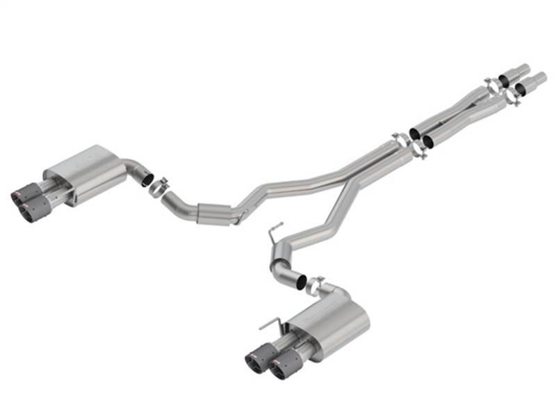 Borla 2018 Ford Mustang GT 5.0L AT/MT (w/o Valves) S-Type 3in Cat-Back Exhaust w/Carbon Fiber Tips - 140745CF