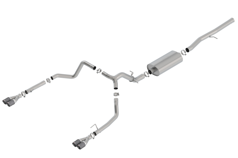 Borla 19 Chevrolet Silverado/GMC Sierra 1500 6.2L SS Touring Catback Exhaust - Carbon Fiber Tips - 140772CF