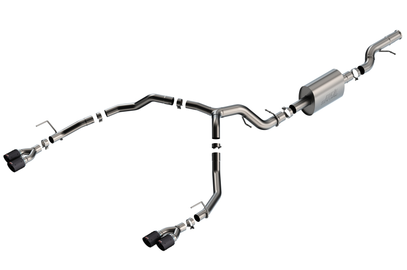 Borla 21-22 Chevrolet Tahoe 6.2L V8 2/4WD 4DR T-304 SS S-Type Cat-Back Exhaust w/ Carbon Fiber Tips - 140859CF