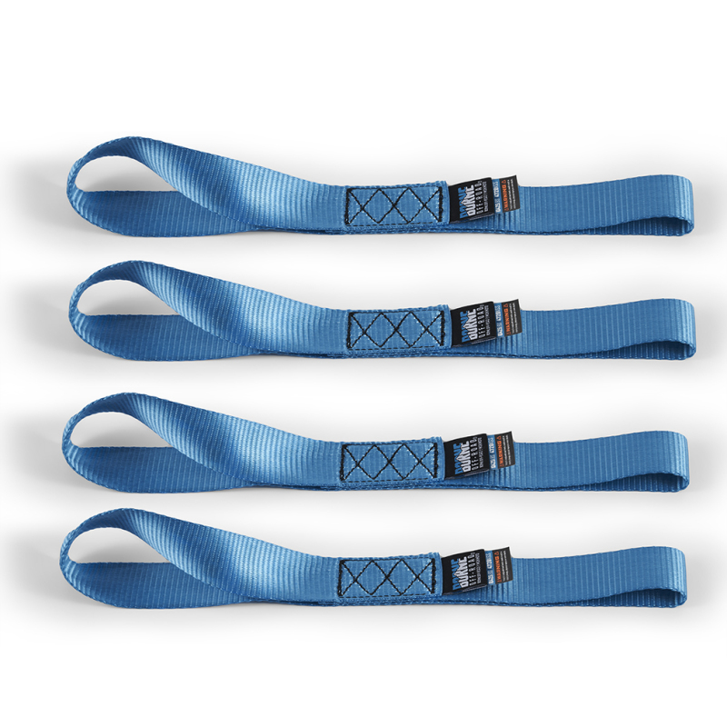 Borne Off-Road Soft Loop Tie-Down Straps (4-Pack) Blue - BNRTC-SLP-4BL