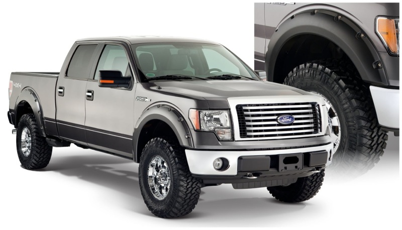 Bushwacker 09-14 Ford F-150 Styleside Pocket Style Flares 4pc 67.0/78.8/97.4in Bed - Black - 20929-02