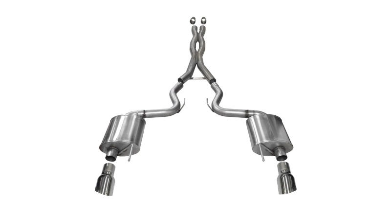 Corsa 2015-2017 Ford Mustang GT 5.0 3in Cat Back Exhaust Polish Dual Tips (Sport) - 14332
