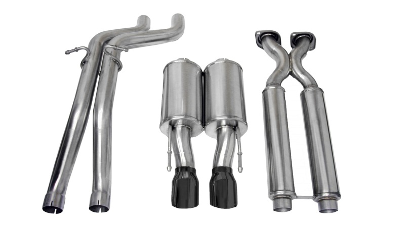 Corsa 2006-2010 Jeep Grand Cherokee 6.1L SRT-8 V8 Black Sport Cat-Back Exhaust - 14451BLK