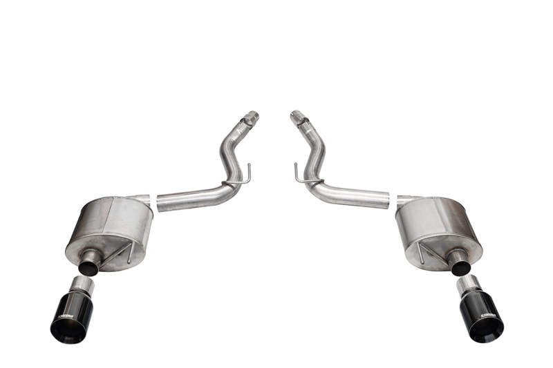 Corsa 24+ Frd MustangGT Touring Axle-Back Ex.Sys 3.0in Dual Rear Exit w/4.5in Blk PVD StraightCutTip - 21257BLK