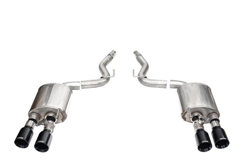 Corsa 24+ Ford Mustang Dark Horse 5.0L 3in Dual Rear Axle-Back w/Twin 4.5in Black PVD Straight Tip - 21268BLK