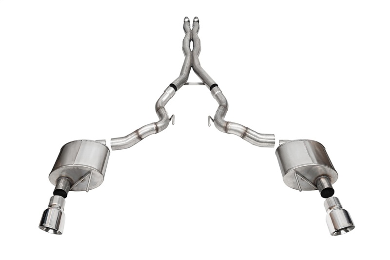 Corsa 24+ Ford Mustang GT Conv. Xtreme CatBack Ex. Sys. 3.0in Dual Rear Exit w/4.5in Pro Series Tip - 21270