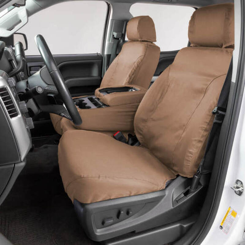 Covercraft 09-14 Ford F150 Polycotton SeatSaver Custom Front Row Seat Covers - Tan - SS2412PCTN