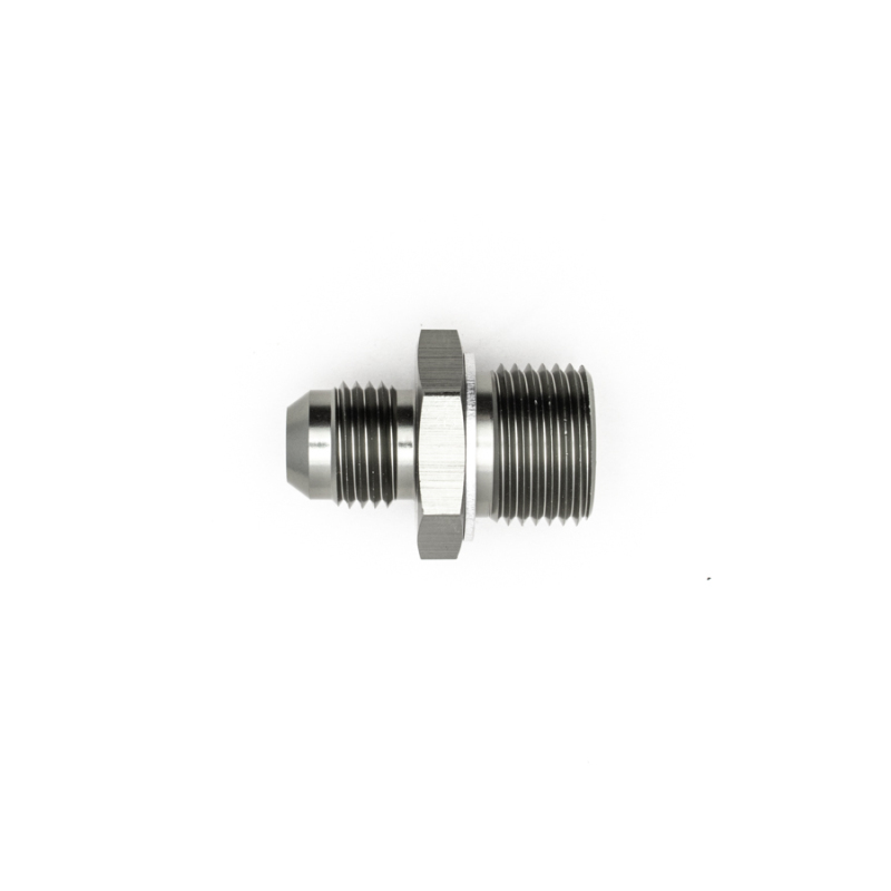DeatschWerks 6AN Male Flare to M18 X 1.5 Male Metric Adapter (Incl Crush Washer) - Titanium - 6-02-0616