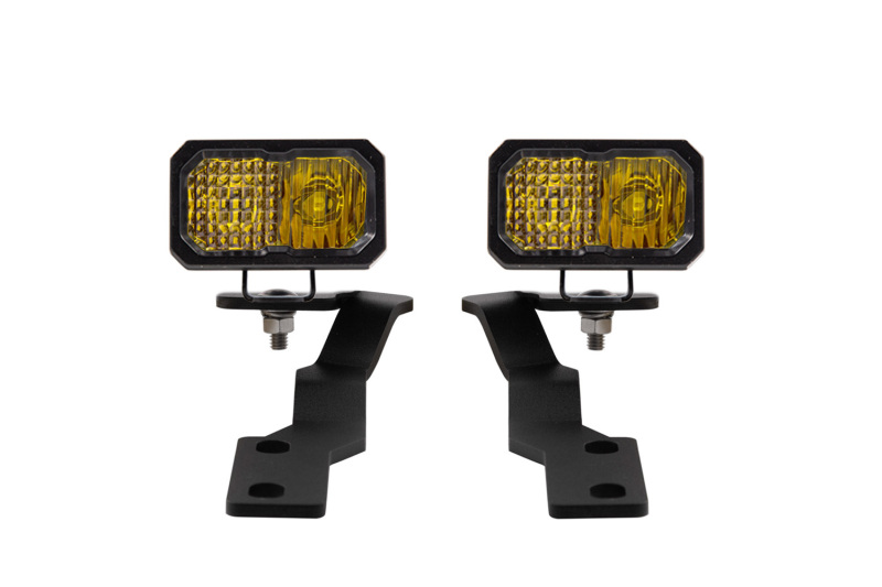 Diode Dynamics 16-21 Toyota Tacoma Stage Series 2in LED Ditch Light Kit - Yellow Pro Combo - DD6379
