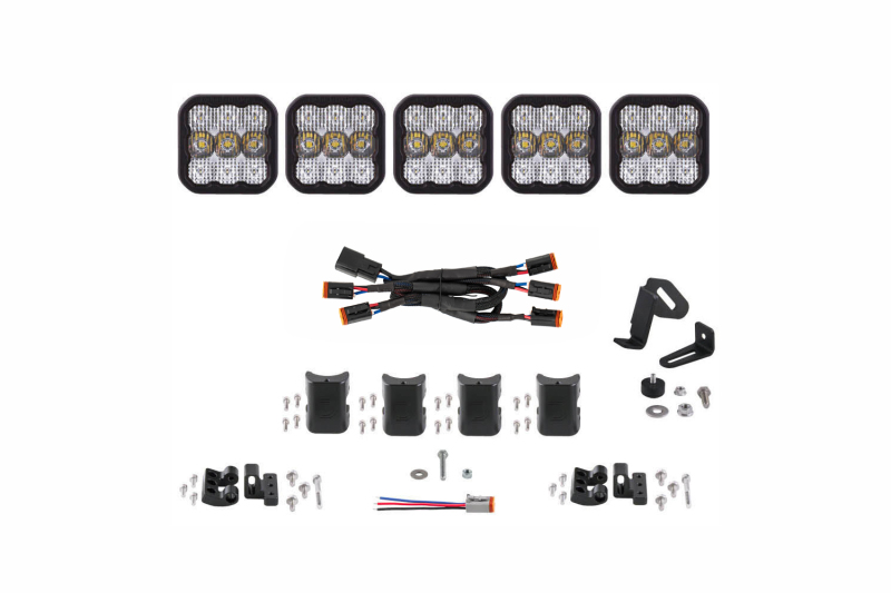Diode Dynamics SS5 Sport Universal CrossLink 5-Pod Lightbar - White Combo - DD6796