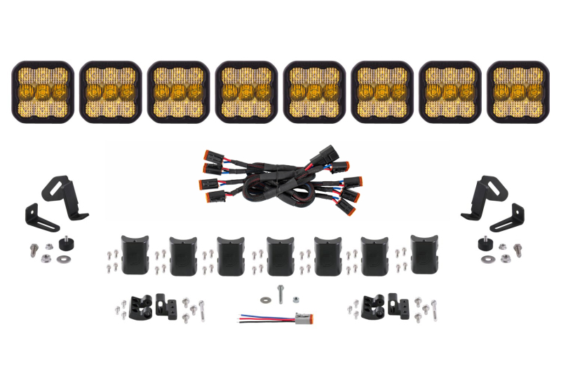 Diode Dynamics SS5 Sport Universal CrossLink 8-Pod Lightbar - Yellow Combo - DD6803
