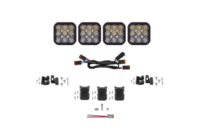 Diode Dynamics SS5 Sport Universal CrossLink 4-Pod Lightbar - White Driving - DD7206
